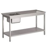 Pass Through Dishwasher Table 1200mm With Sink - Right