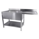 Undercounter Dishwasher Sink - Flat Packed With Double Bowl & Right Hand Drainer 1600 x 700 x 850mm